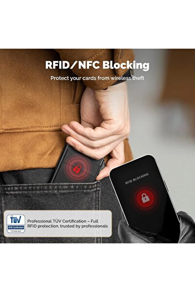 Generic YESIIW Pop-up Wallet, RFID Blocking Aluminum Holder