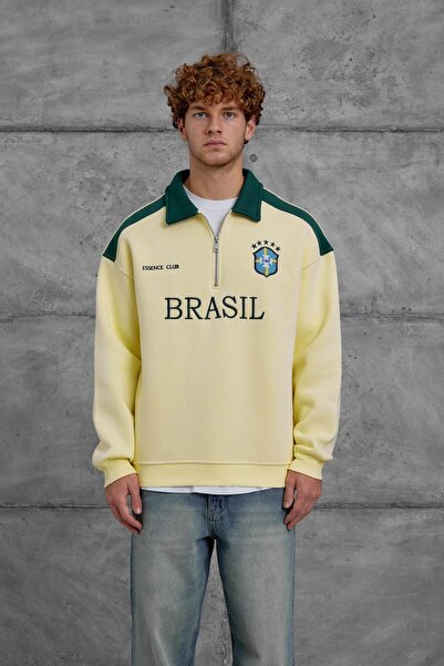 NOMARC Sari Brasil Written Half-Zip Sweatshirt