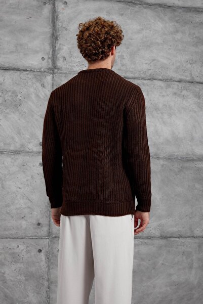 NOMARC Brown Mrk Circular Neck Knitted Tricot