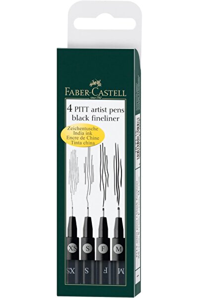 Generic Faber-Castell Pitt Artist Pen Brush Tip 4-Piece Set - Black
