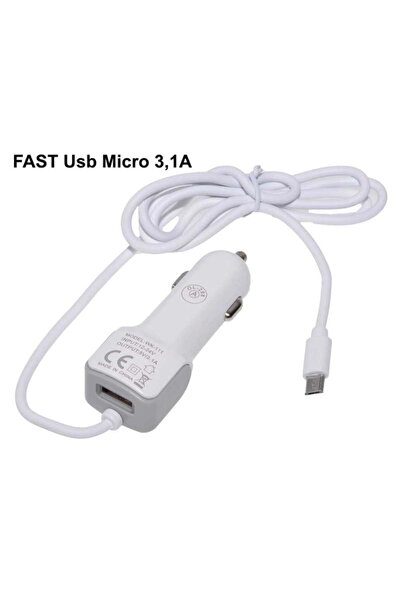 OEM Încărcător auto rapid Micro USB 3.1A + USB 100cm