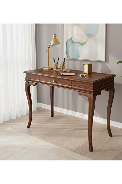 Wooding Mobilya 120 Cm Masif Rustik Ceviz Çalışma Masası