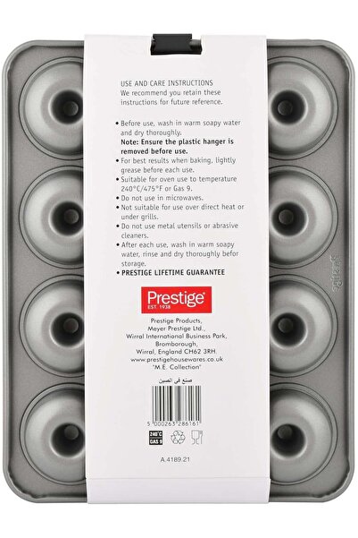 Prestige Mini Donut Pan 12-Cup PR28616, Carbon Steel, Gray