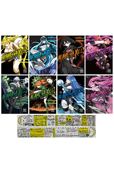 Destek Yayınları Akame Ga Kill 3-4-5-6-7-8-9-10. Ciltler Manga Seti + Mat. Ce...