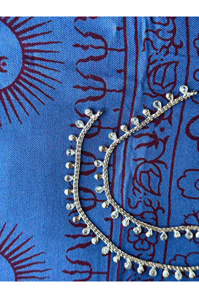 Moon and Cloud Taşlı Hint Halhal ( adet)