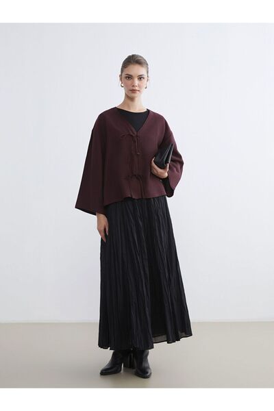 LC Waikiki Lcw Modest V-Neck Oversized Women's Kimono