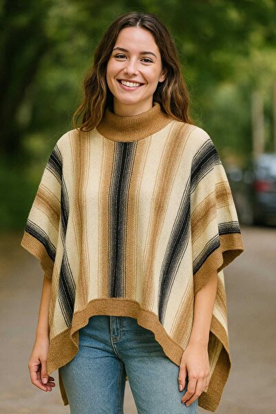 Tenra Women's Poncho Knitted Sweater Sleeveless One Size