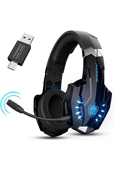 phoinikas Wireless Gaming Headset Type-C and USB Interface 2.4GHz Wireless Headphone with Microphone and Noise Cancelling