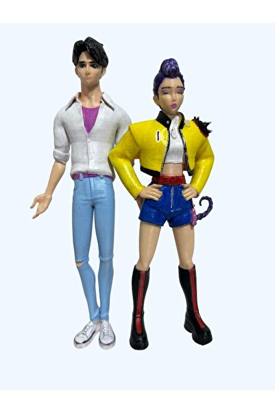 OEMPLUS HD-Rumi & HD-Jino – El Boyama 3D Koleksiyon Figür Seti | Işıltılı Det...