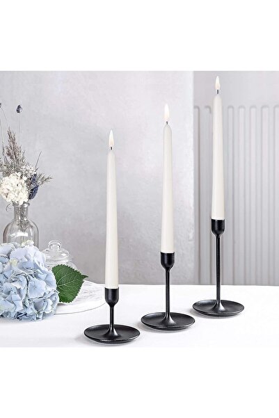 Flippy Set of 4 Table Candles, Odorless & Smoke-Free, Paraffin, 2.2 x 25 cm, White