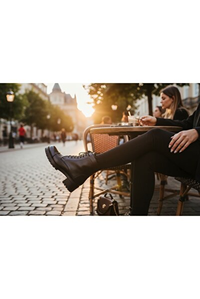 VeliKundura Cizme de damă MODESA din piele naturală, cu fermoar și șireturi, cu talpă din cauciuc