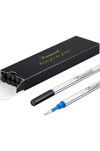 Generic Bemid Rollerball Refills for G5/G6/G8 – Compatible with Parker & Waterman, 0.7mm Blue Gel, Pack of