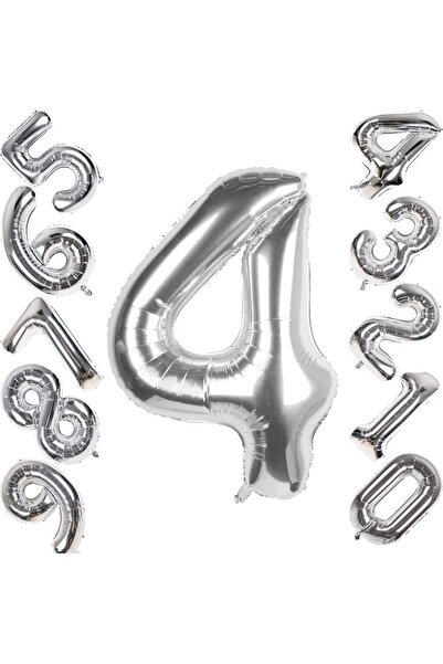 Baloane Vesele Balloon Number 4 Silver CFR5-4