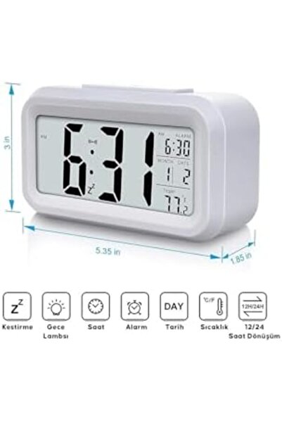 STOREMAX fee Dijital Masa saati, Gece Görüş Sensörü Masa Saati, İç Mekan Diji...