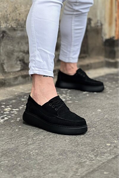 Lucy Shoes Yg508 Men's Casual Lace-Up Suede Classic Shoes Sst - Black