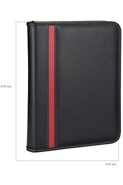 STOREMAX Lvn 2K 5280 Ajanda TARİHSİZ Kareli Deri Fermuarlı 4 Halka Mekanizmal...