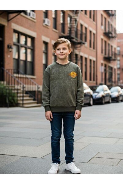 Zekids Boy's Cotton Planet Printed Tie-Dye Sweatshirt