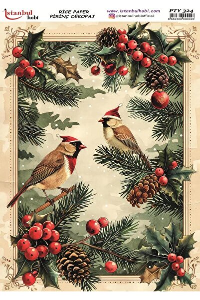 İstanbul Hobi ورق ديكور نحاسي 30×42 سم PTY-324 لعيد الميلاد