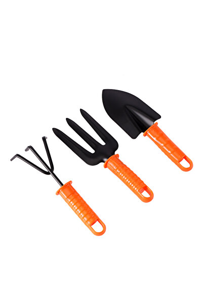 Lawazim Garden Tools Set 3 Pcs - Hand Fork Rake and Trowel for Planting and Soil Work