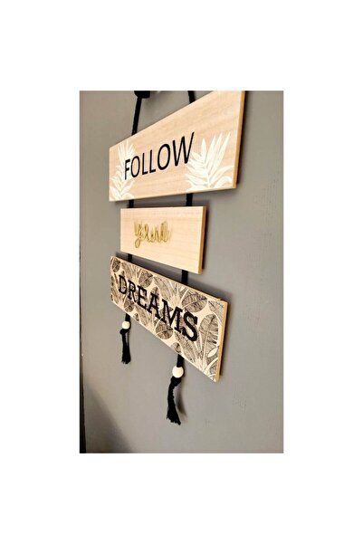 OEM Decorative wooden plaque, hanging, Design Follow your dreams, 30 x 55 cm