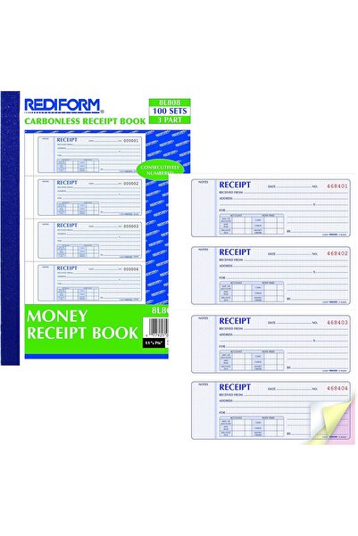 Rediform Receipt Book (RED8L808) by Rediform, Blue, 27 cm × 19 cm