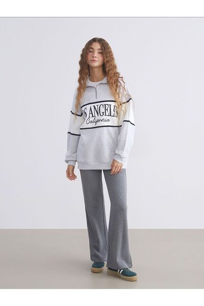 LC Waikiki Xside Los Angeles Printed Oversized Women's Thick Sweatshirt