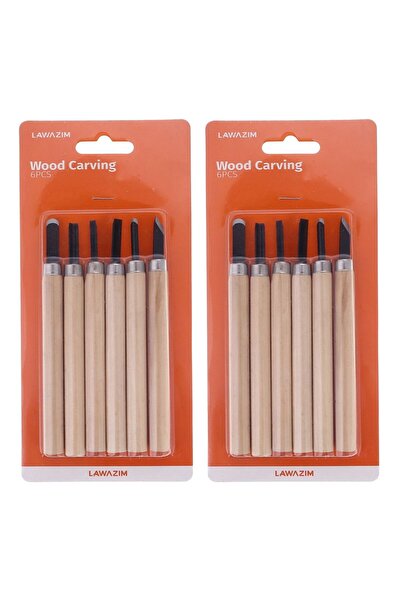 Lawazim مجموعة نحت الخشب 12 قطعة - مجموعة إزميل وإزميل للمبتدئين وفناني النجارة