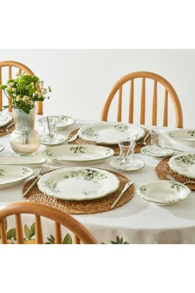 maxstrox Julia 26 Parça 6 Kişilik Kahvaltı Takımı Yeşil 1198781