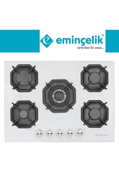 Eminçelik ve AFM TECH Markalı / Via 5 Gözlü 1'WOK Antrasit Ankastre Set (22 386 + FM7710 + FM3407)