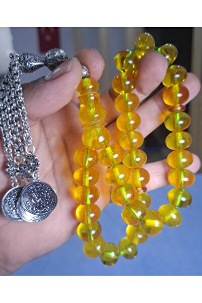 Cekke Tesbih Ottoman Crimped Amber Analogy 11*15 mm Original Daily Use Prayer Beads