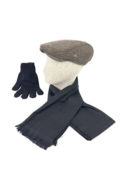 KARNAS ŞAPKA Men's Daily Wool Combination Set – Cap, Scarf, Gloves