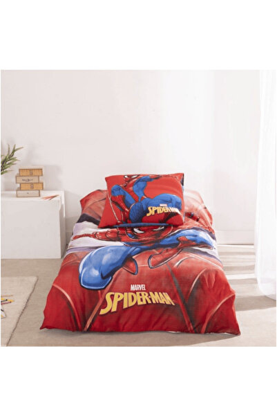 OEM Bed Linen Set, 100% Cotton, 2 Pieces, 140×200 cm, 65×65 cm, Red, Happy, Spiderman
