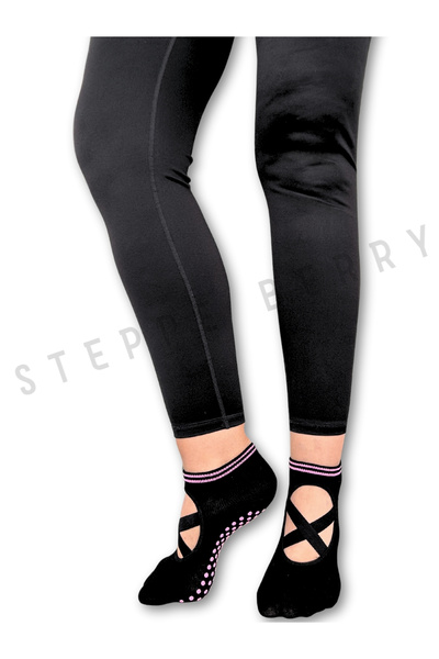 STEPPE BERRY 2 Çift Çapraz Bantlı Çember Detaylı Pilates ve Yoga Çorabı