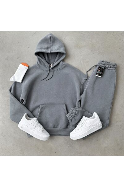 FS CABİN Women's Oversize Hooded Tracksuit Set Winter Cotton Inside