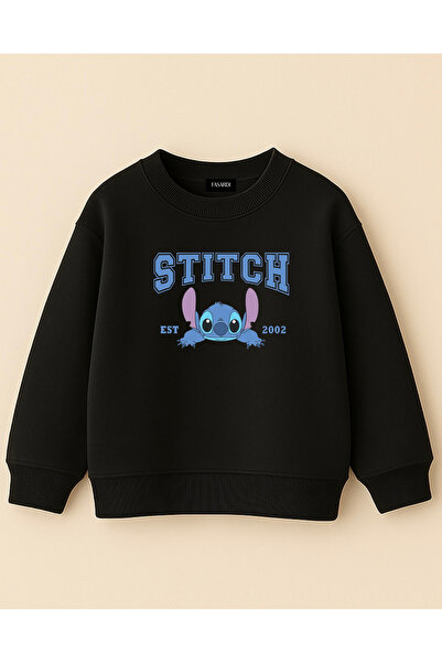 fasardi سترة رياضية للأطفال من الجنسين بأكمام طويلة بدون شاردونز موديل مطبوع قصة فضفاضة بثلاثة خيوط