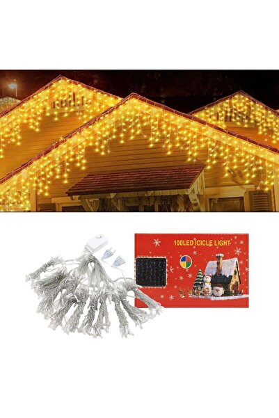 Amigo Luminițe de Crăciun în formă de țurțur, 12 m, cu 300 LED-uri alb cald, interior/exterior, conectabile