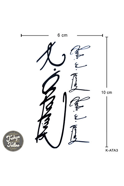 Trakya Tattoo Geçici Dövme 1-2 Hafta Kalıcı Minimal Atatürk İmzası Dövme