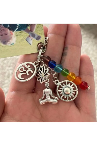 PİRAMİGO Rainbow Bead Yoga Chakra Keychain