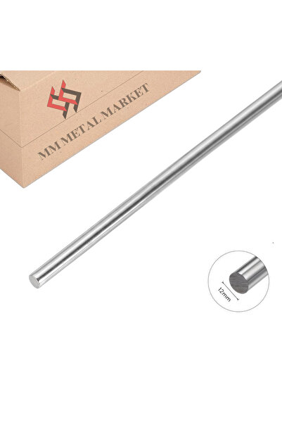 MMMETALMARKET 12 mm Transmisyon Mili – Parlak Yüzeyli Çelik Mil (Lineer Rulman Uyumlu – 1 Metre)