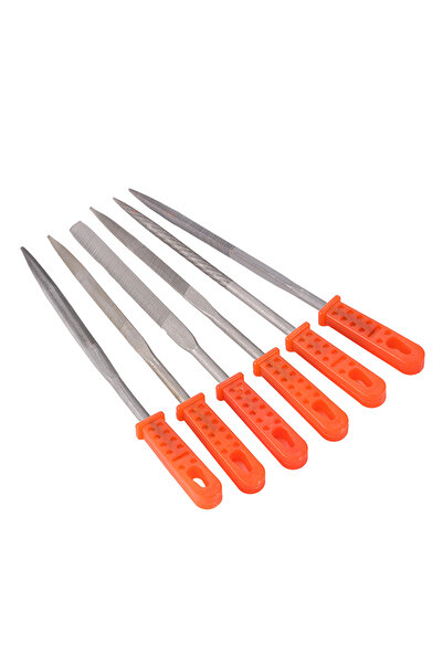 Lawazim Needle File Set 6 Pcs - Alloy Steel Files with Plastic Handle for Metal and Wood Work