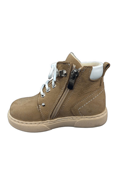 OrtopedikAL Ortopedikal1001 Ridente a Tan Suede Baby Boy Boots 100% Leather Zippered and Lace-Up