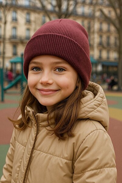 MARBERRY Beretă pentru fetiță Burgundy basic 7-12 ani