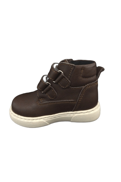 OrtopedikAL Ortopedikal1001 Ridente Brown Baby Boy Boots 100% Leather Velcro