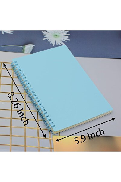 Yansanido A5 Spiral Notebooks, 4-Pack, 160 Pages (80 Sheets), Thick Plastic Cover, Lined