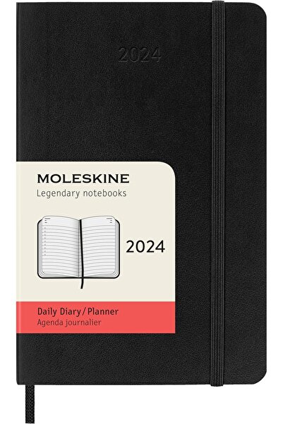 Moleskine Classic Daily Planner, 12-Month 2024, Soft Cover, Pocket (9 × 14 cm...