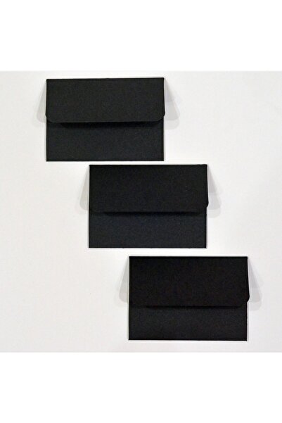 PersonalizatCuStil Black Cardboard Envelopes 10.5 x 7.5 cm – Set of 100 Pieces