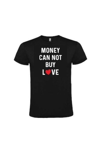 OEM Women's T-shirt personalized 'MONEY CAN NOT BUY LOVE', 100% cotton, black