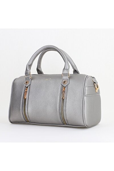 David Jones Women's casual bag in silver eco-leather with one compartment BS7306CM2409082