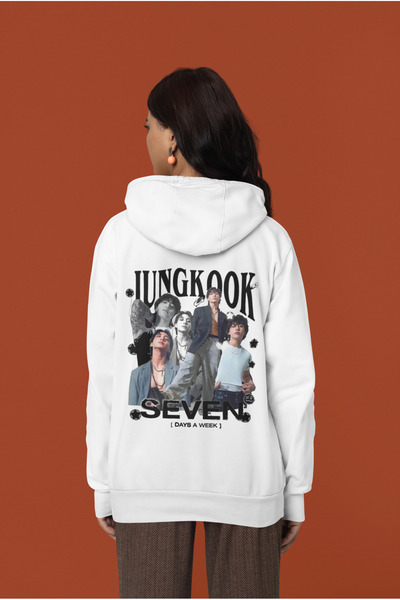 MAGORS Jungkook from Bts Bangtan Boys K-Pop Printed 100% Cotton Soft Texture Hooded Sweatshirt