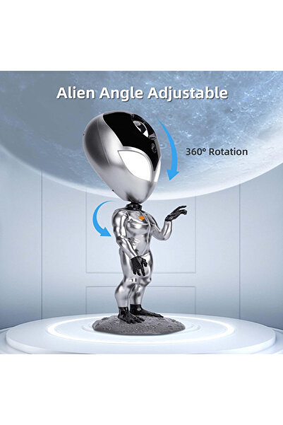 SUPER TRENDS SUPER TRENDS® Alien Star Projector, LED, Starry Sky,, 360°, Remote Control, Silver